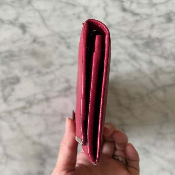 Salvatore Ferragamo Red Black Long Gancini Wallet - Picture 6 of 9